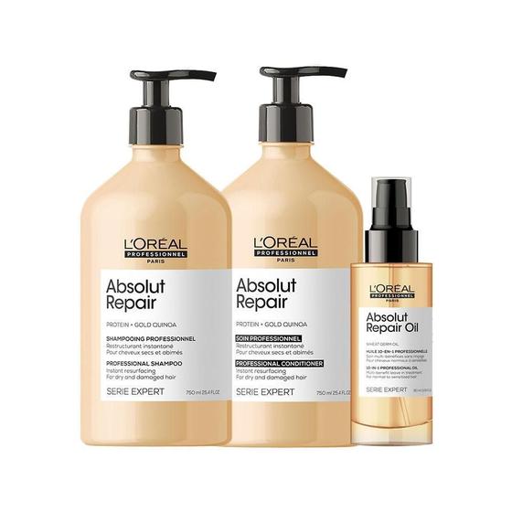 Imagem de Kit L'Oréal Pro Absolut Repair Gold Quinoa-Sh E Cond E Óleo