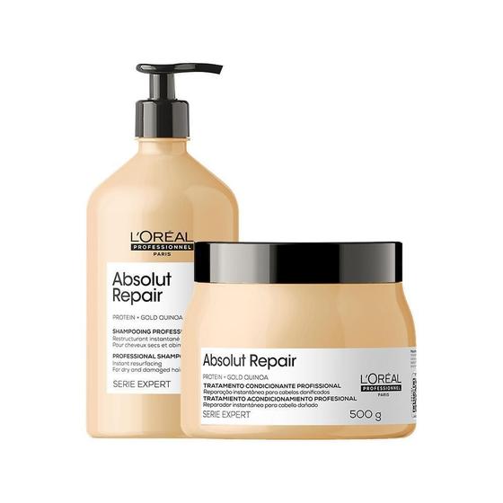 Imagem de Kit L'Oréal Pro Absolut Repair Gold Quinoa - Sh E Másc