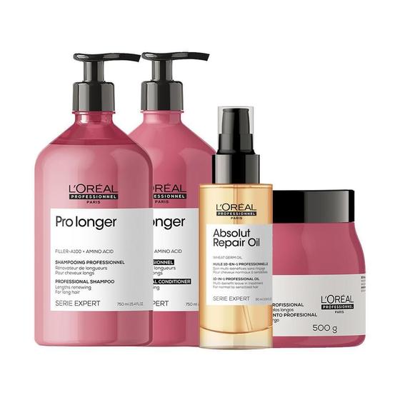 Imagem de Kit L'Oréal Pro Serie Exp Pro Longer-Sh E Cond E Másc E Óleo