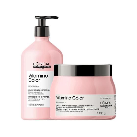 Imagem de Kit L'Oréal Pro Serie Exp Vitamino Color - Sh E Másc 500G