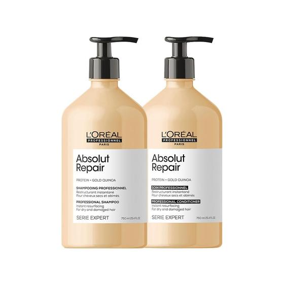 Imagem de Kit L'Oréal Pro Serie Expert Absolut Repair Gold Quinoa - Shampoo e Condicionador 750ml