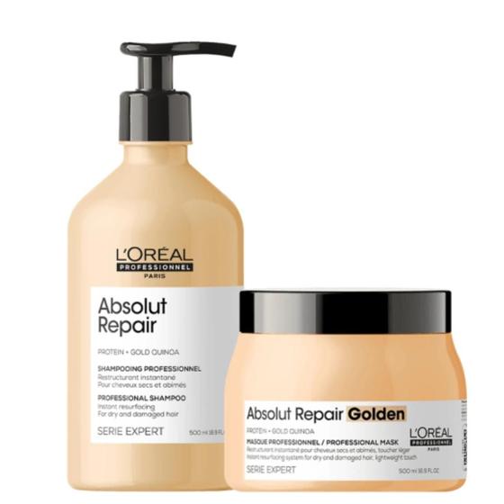 Imagem de Kit L'Oréal Professionnel Absolut Repair Gold Quinoa + Protein Golden Lightweight Dupla (2 Produtos)