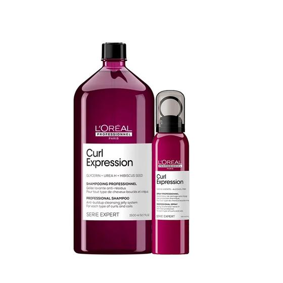 Imagem de Kit L'Oréal Professionnel Curl Expression Shampoo Jelly Litro e Acelerador de Secagem (2 produtos)