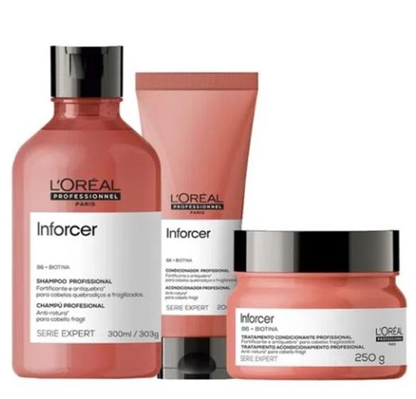 Imagem de Kit L'Oréal Professionnel Serie Expert Inforcer Shampoo 300ml+ Condicionador 200ml+ Máscara 250g