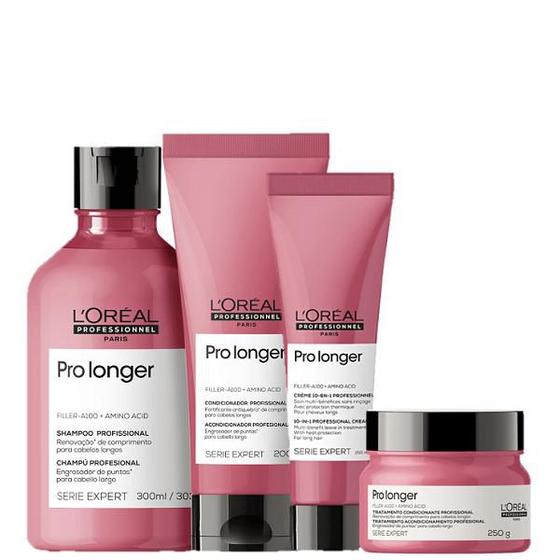 Imagem de Kit L'Oréal Professionnel Serie Expert Pro Longer Home Care Duo + Leave-In 150ml + Máscara 250g (4 Produtos)