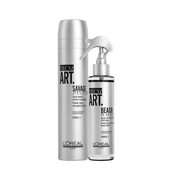 Imagem de Kit L'Oréal Professionnel Tecni Art Savage Spray Modelador e Beach Waves Spray Finalizador (2 produtos)