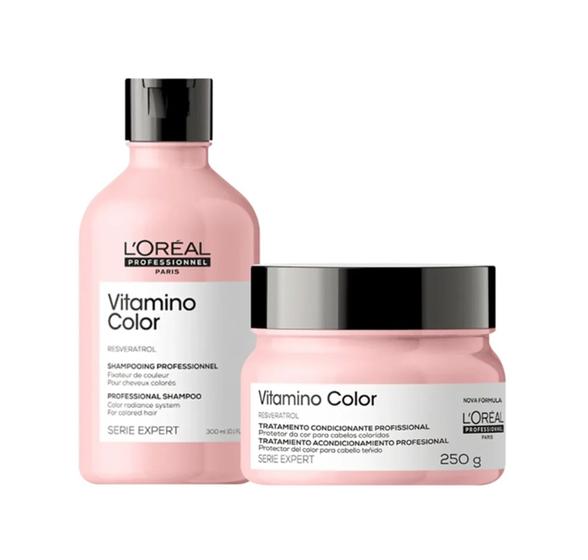 Imagem de Kit L'Oréal Professionnel Vitamino Color Shampoo 300ml+ Máscara 250g
