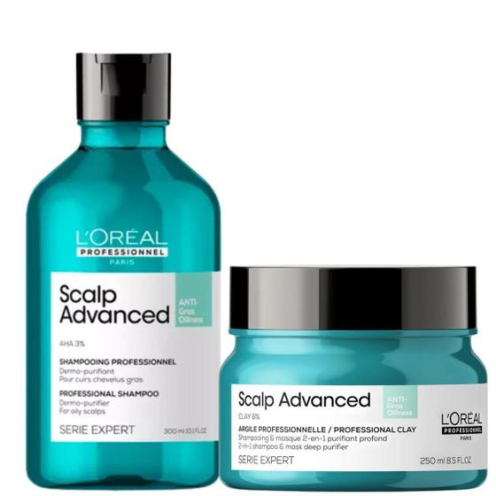 Imagem de Kit L'Oréal Scalp Grass Oiliness Shampoo 300ml + Máscara 250ml