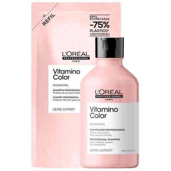 Imagem de Kit L'Oréal Vitamino Color Refil Shampoo 240ml + Shampoo 300ml