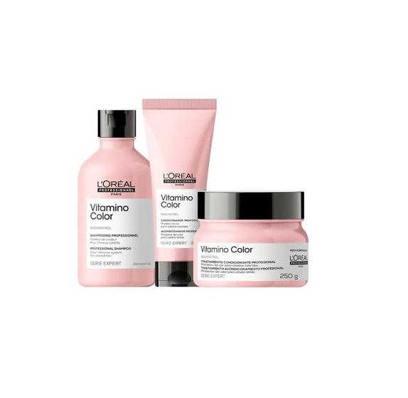 Imagem de Kit L'Oréal Vitamino Color Sh 300ml + Cond 200ml + Máscara 250g