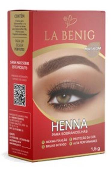 Imagem de Kit La Benig Henna Para Sobrancelha Marrom 1,5g