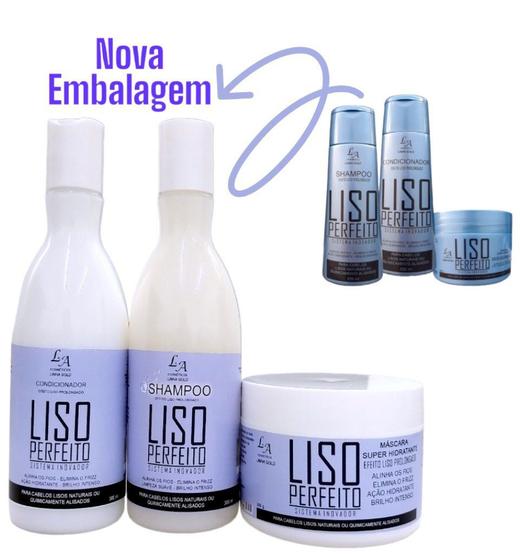 Imagem de Kit LA Lisos Perfeito Sistema Inovador Shampoo + Condicionador + Máscara