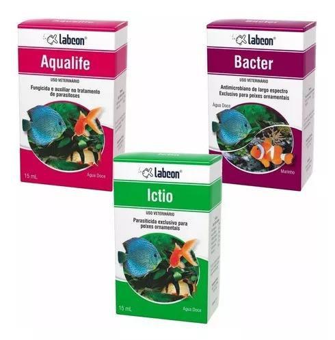 Imagem de Kit labcon aqualife, bacter e ictio