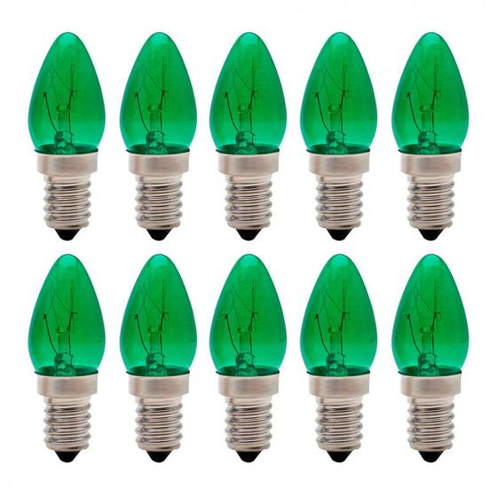 Imagem de Kit lâmpada chupeta verde 7w e14 - brasfort