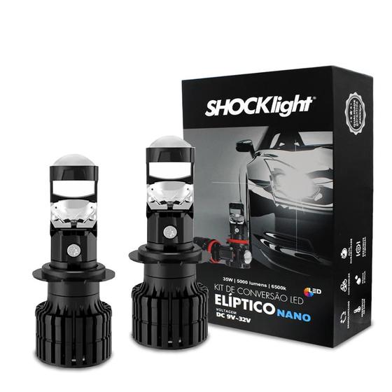 Imagem de Kit Lampada de Led Eliptico Nano H4 5000 Lumens 6500k 12v