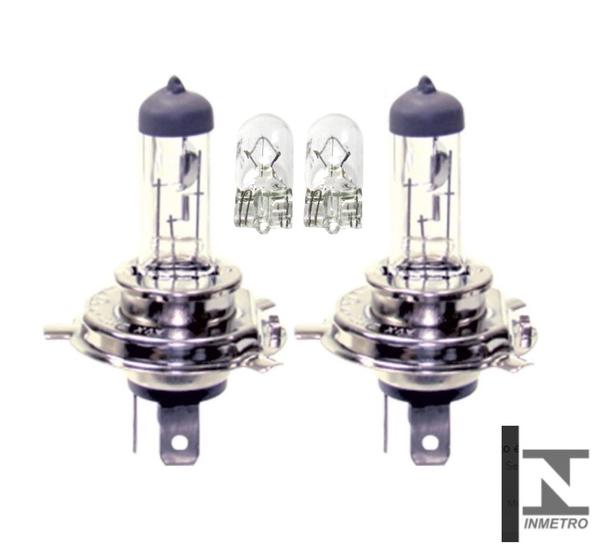 Imagem de Kit Lâmpada Farol Alto/Baixo H4 12v T10 Pingão Lanterna P43T