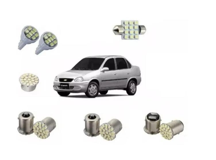 Imagem de Kit Lampada Led Corsa Classic 95/2010 Teto Placa Ré Lanterna