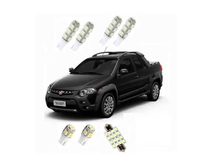 Imagem de Kit Lampada Led Fiat Strada 2014 2015 2016 Super Branca