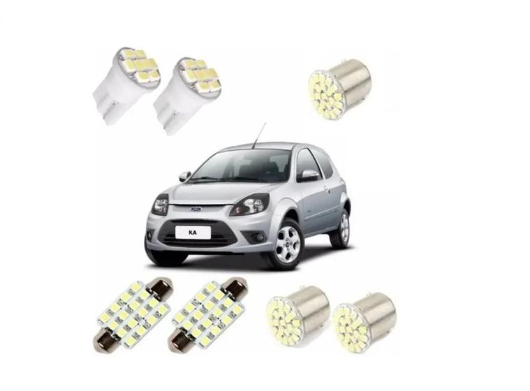 Imagem de Kit Lâmpada Led Ford Ka Luz Branca Pingo Teto Placa Ré