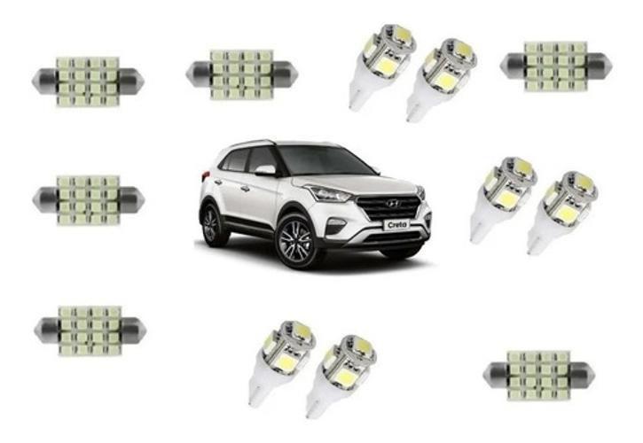 Imagem de Kit Lâmpada Led Hyundai Creta Teto Placa Ré Farolete (Pingo)