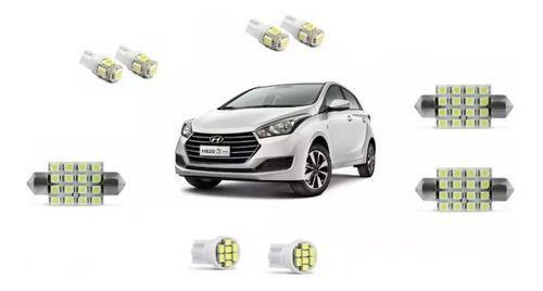 Imagem de Kit Lampada Led Interno Hyundai Hb20 Pingo Teto Ré Placa