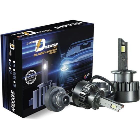 Imagem de Kit Lâmpada Led para Xenon Fabrica Shocklight D2r/d2s 10000l