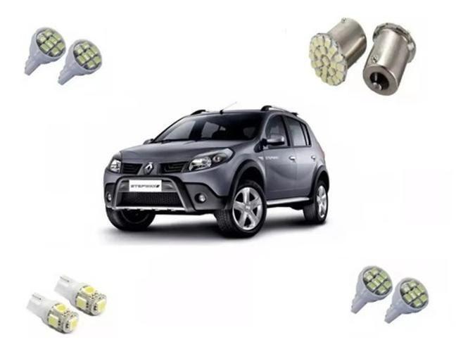 Imagem de Kit Lampada Led Sandero Stepway 2011/14 Teto Placa Ré Pingo