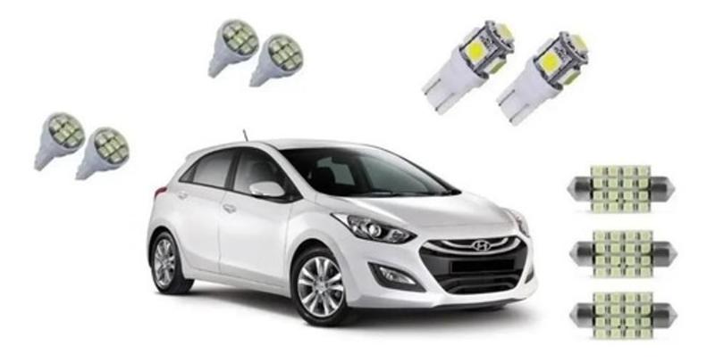 Imagem de Kit Lampada Leds Hyundai I30 2013 A 2015 Teto Placa Ré Pingo