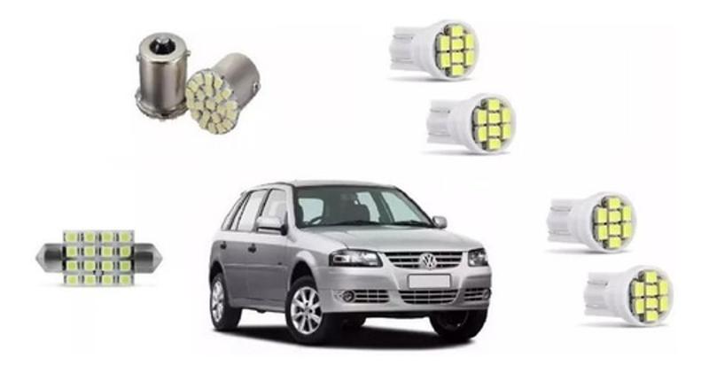 Imagem de Kit Lampada Leds Vw Gol G4 Teto Placa Ré Farolete/Pingo