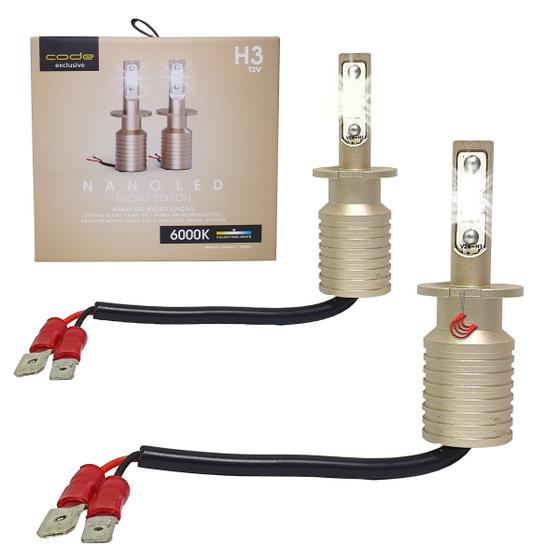 Imagem de Kit Lampada Nano Led Micro Edition com Tecnologia Chip CSP Flip  12v 3000LM 6000k Encaixe H3
