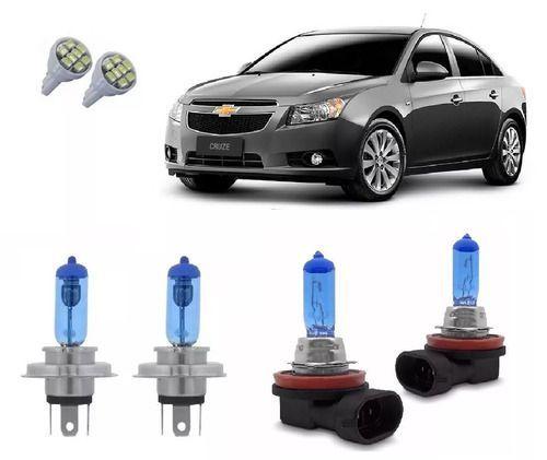 Imagem de Kit Lâmpada Super Branca 8500k + Led Cruze 2011 À 2014