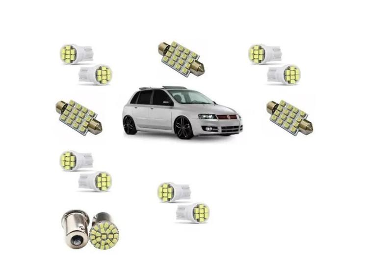 Imagem de Kit Lâmpada Super Branca E Leds Lampadas Fiat Stilo
