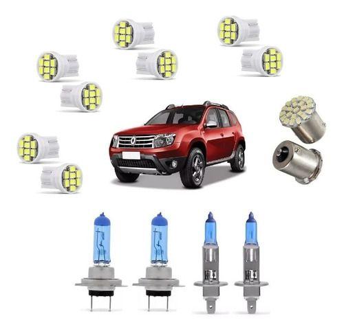 Imagem de Kit Lampada Super Branca + Farol Alto E Baixo Renault Duster