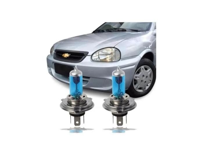 Imagem de Kit Lâmpada Super Branca Farol Corsa Sedan Hatch Wind H4