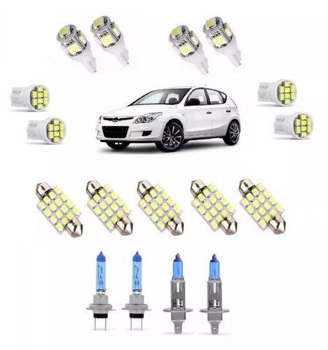 Imagem de Kit Lampada Super Branca Farol + Leds Hyundai I30