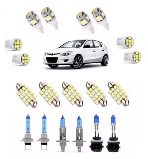 Imagem de Kit Lampada Super Branca Farol/Milha + Leds Hyundai I30