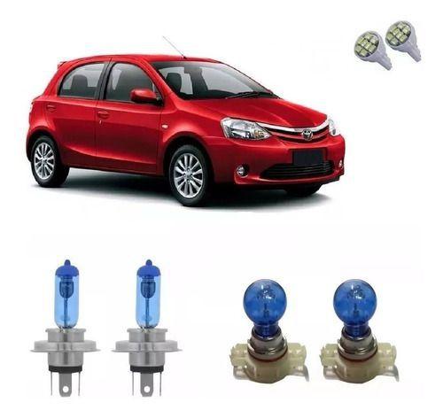 Imagem de Kit Lâmpada Super Branca Farol + Milha + Pingo Toyota Etios