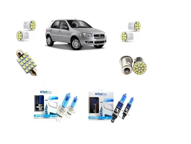 Imagem de Kit Lampada Super Branca Fiat Palio 2008 A 2013 + Led