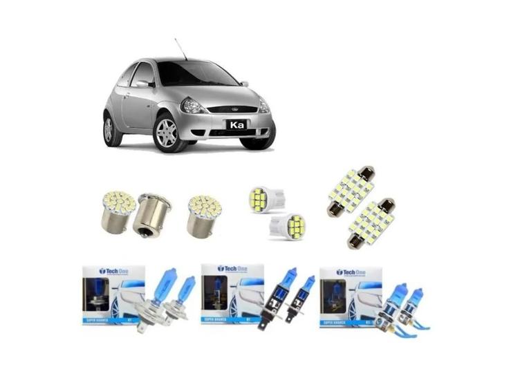 Imagem de Kit Lâmpada Super Branca Ford Ka 97 98 99 00 A 07 Tipo Xenon