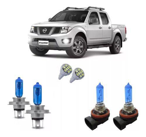 Imagem de Kit Lâmpada Super Branca H4 H11 + Led Nissan Frontier