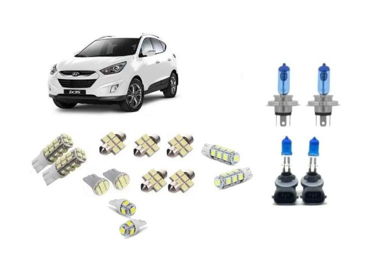 Imagem de Kit Lâmpada Super Branca + Lâmpadas Led Hyundai Ix35