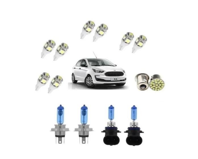 Imagem de Kit Lampada Super Branca Novo Ford Ka 2015 2016 2017 + Leds