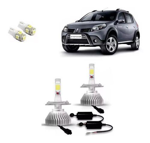 Imagem de Kit Lampada Super Led Alto Baixo Sandero Stepway 2011 A 2014