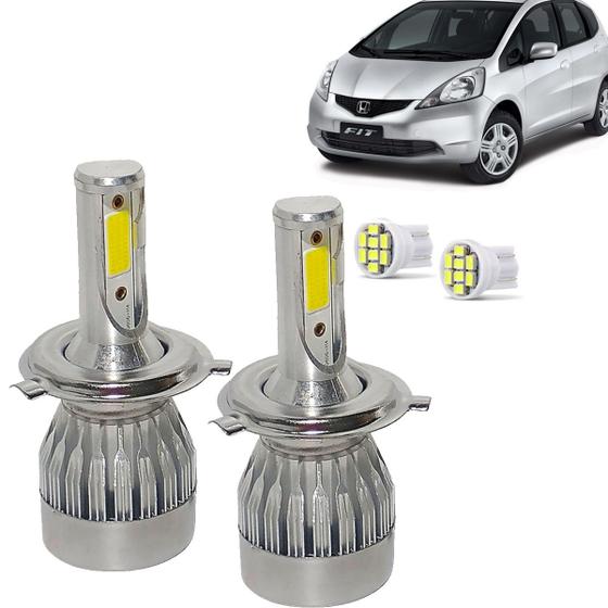 Imagem de Kit Lâmpada Super Led Fit 2013 a 2020 Farol Alto e Baixo H4 20000 Lumens