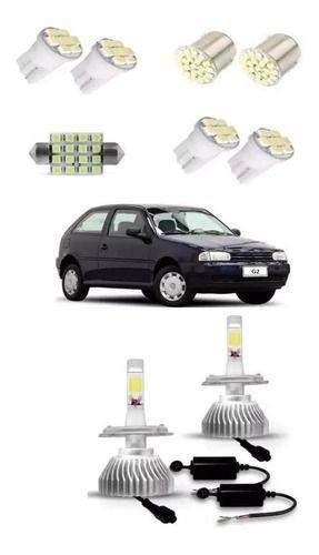 Imagem de Kit Lampada Super Led H4 Alto E Baixo Gol G2 Foco Simples
