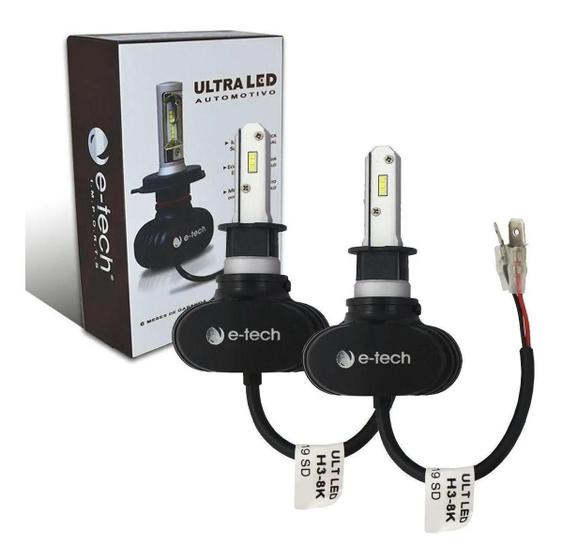 Imagem de Kit Lâmpada Ultra Led E-tech 6.000 Lm 8000k H1 H3 H4 H7 H11