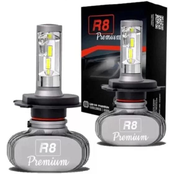 Imagem de Kit lampada ultra led r8 jr8 premium hb3 9005 4000l 6000k