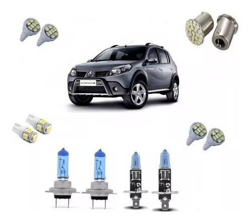 Imagem de Kit Lampadas Farol Alto Baixo + Led Sandero Foco Duplo 2018