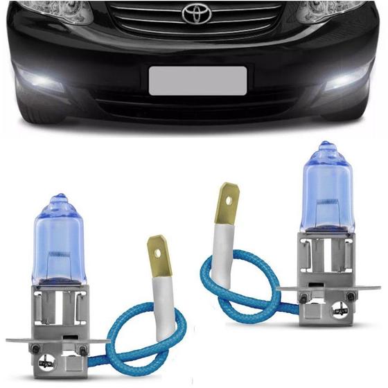 Kit Lampadas Farol Milha Neblina Auxiliar Corolla 2003 2004 2005 2006 2007 Super Brancas H3 - Techone 8500k 55w Inmetro Menor preço em Kit Lampadas Farol Milha Neblina Auxiliar Corolla 2003 2004 2005 2006 2007 Super Brancas H3 - Techone 8500k 55w Inmetro