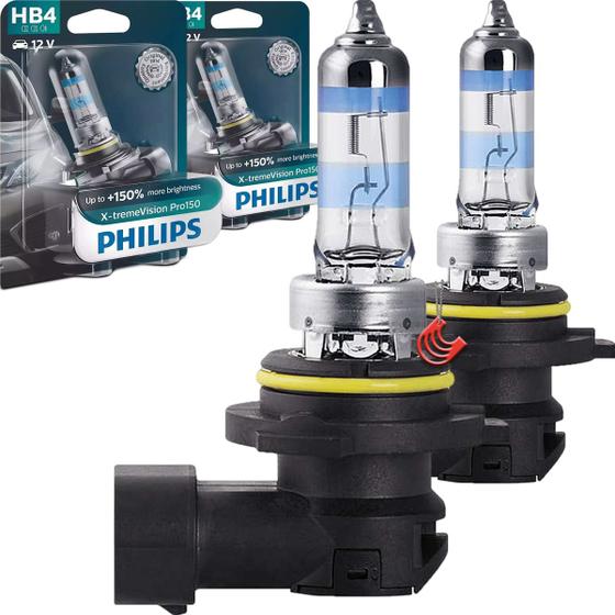 Kit Lâmpadas Halógenas Hb4 P22d Philips X-treme Vision Pro150 51w 12v 9006XVPB1 Original Farol Menor preço em Kit Lâmpadas Halógenas Hb4 P22d Philips X-treme Vision Pro150 51w 12v 9006XVPB1 Original Farol